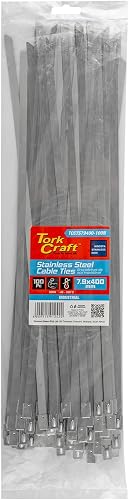 Tork Craft S/Steel Cable Ties Ss304 7.9Mm X 400Mm Natural 100Pc