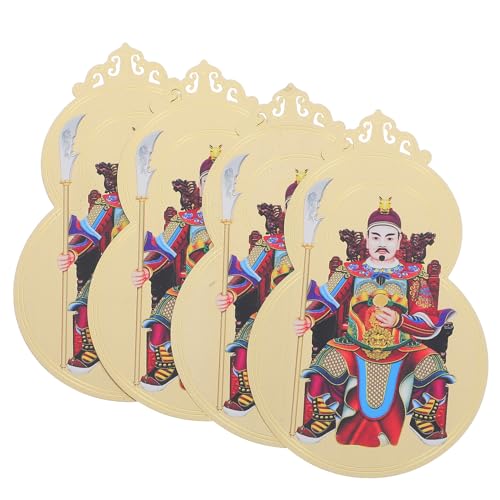 Happyyami 4個風水カード 太歳護符 年 干支馬年の吉祥お守り 幸運と調和を呼ぶ伝統デザイン 手作り製アートの文化的装飾品 贈答用にも