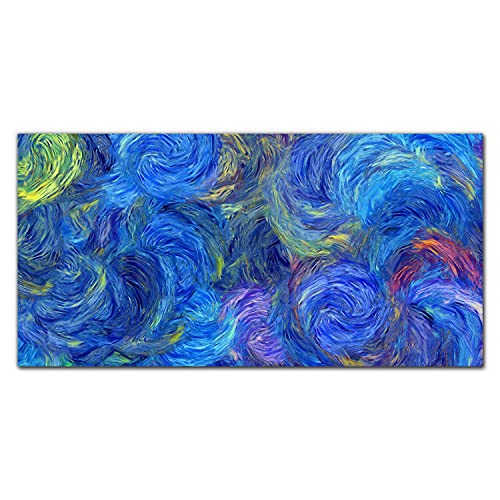 Impression photo cercles bleus sur toile d'art Coloray 100x50cm