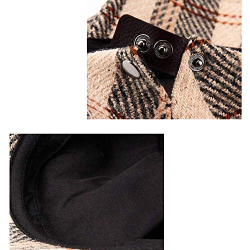Croogo Newsboy Flat Cap Wool Blend Gatsby Hat Plaid Duckbill Ivy Cap,Dark Gray-Bl26 #TOP4