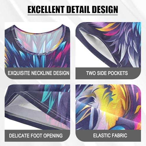 senya Short Sleeve Pajamas Sets Summer Cotton Sleepwear Cute Bohe Wolf Head4