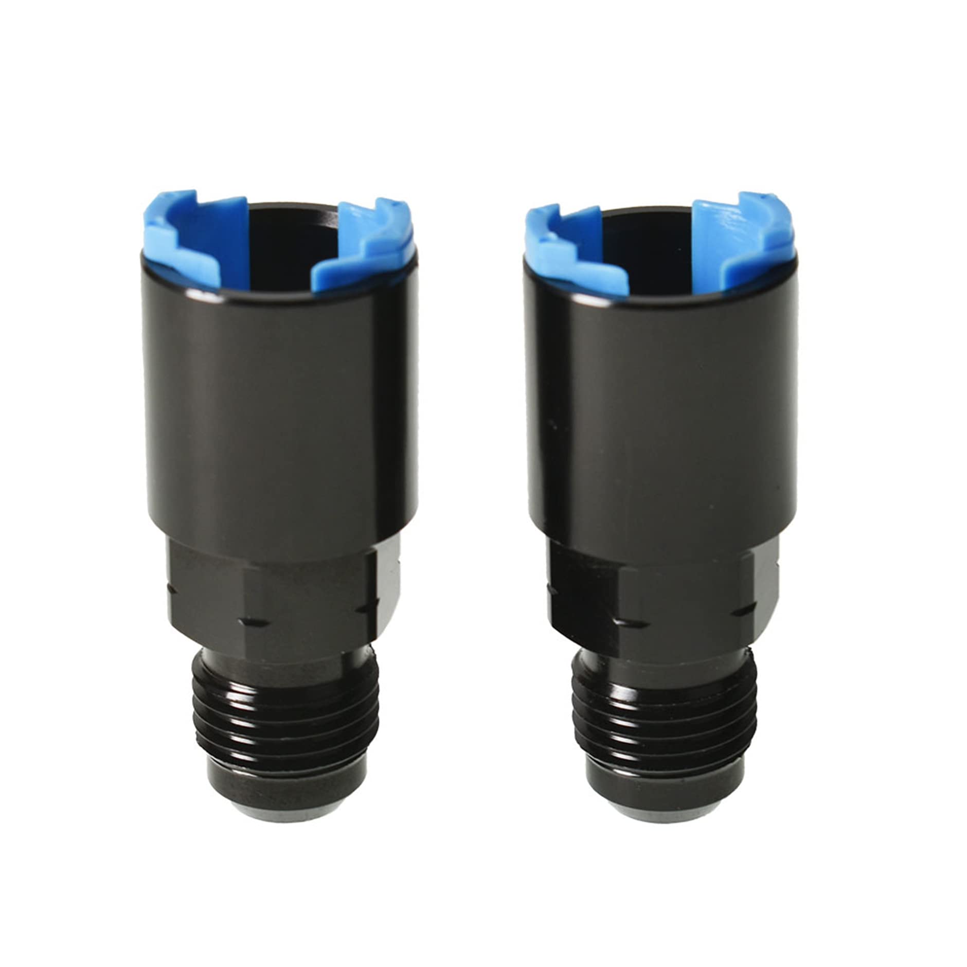 GENRICS 2 X Fuel Rail EFI Fitting 6AN Male Flare To 3/8 Quick-Disconnect Push-On Adapter Aluminum Alloy Black