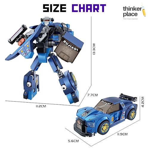 Image of 2-in-1 Robot & Sports Car (241 Pieces) | Learn About Machines | Building Block Set for Kids Age 6+ | STEM Educational Toy | Build, Play & Learn
