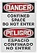 Accuform SBMCSP040VA Aluminum Spanish Bilingual Sign, Legend"Danger CONFINED Space DO NOT Enter/PELIGRO ESPACIO CONFINADO NO Entre", 20" Length x 14" Width, Red/Black on White