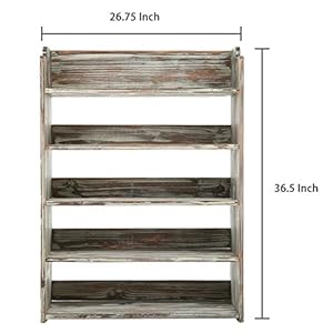 MyGift 5 Tier Rustic Torched Wood Entryway Shoe Rack Storage Shelves, Closet Organizer Shelf MyGift 5 Tier Rustic Torched Wood Entryway Shoe Rack Storage Shelves Closet Organizer Shelf