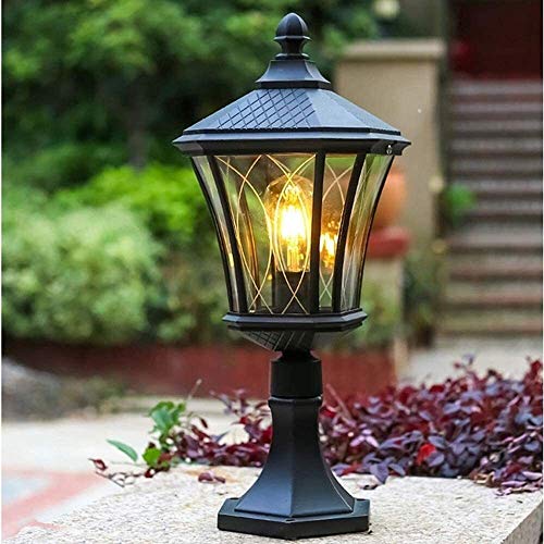 Lampe pilier extérieur bronze pour allée de jardin