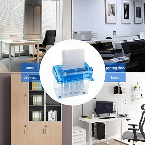 Paper Shredder, Portable Manual Shredder, Manual Shredder Mini Cutter 1.5L Basket, Office School Home Desk Stationery for Banknote Receipt. image 8