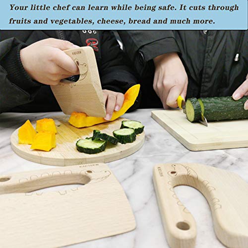 Kasiden Wooden Kids Knife For Cooking,Kid Safe Knives,Kitchen Toy,Chopper,Vegetable And Fruit Cutter (For 2-8 Years Old) #TOP4