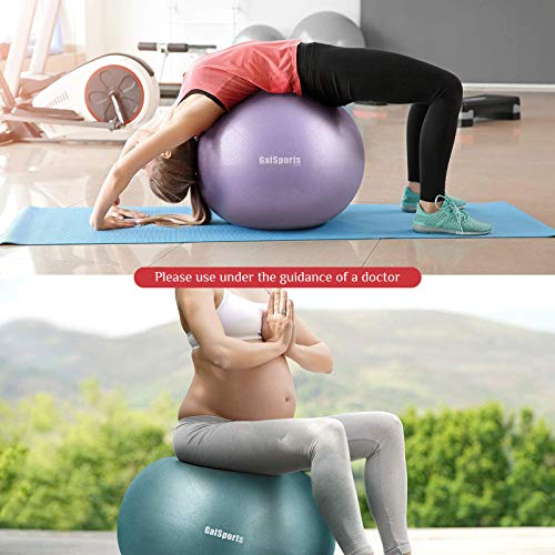 GalSports Pregnancy Birthing Ball, Yoga Exercise Birth Ball Chair for Delivery & Training & Fitness, Extra Thick Labor Ball with Quick Pump, Certified by SGS (Charcoal Blue, M (48-55cm))