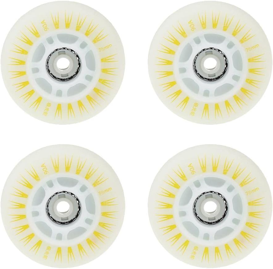 4pcs Flashing PU Wheels for Children Inline Skating - Faster, Safer, 72mm 76mm 80mm - Roller Skates Parts Set - Multi-Colored, 76mm