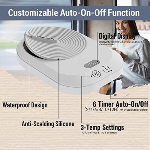 Coffee Cup Warmer for Desk, Smart Coffee Warmer for Desk Auto Shut Off Timer, Electric Coffee Mug Warmer for Desk with 3-Temp Settings, Coffee Warmer with TEM/TIME Display, Wax Warmer, Good Gift - Image 4