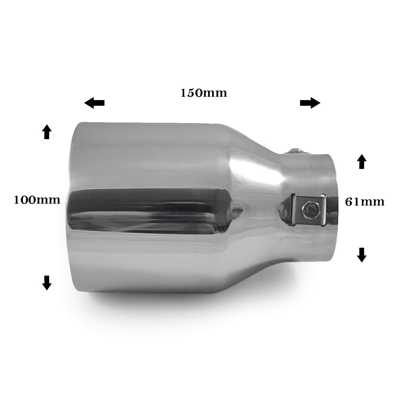 AutoHobby - Terminale di scarico, universale, per sport, tuning, in acciaio inox, rotondo, fino a 56 mm, cromato