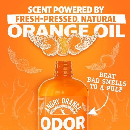 Image of Angry Orange Pet Odor Eliminator 8 oz. bottle- Industrial Strength Pet Odor Remover - Makes (4) 32oz. Bottles - 1 Gallon - Neutralizes and Sanitizes Tough Pet Odors Fast