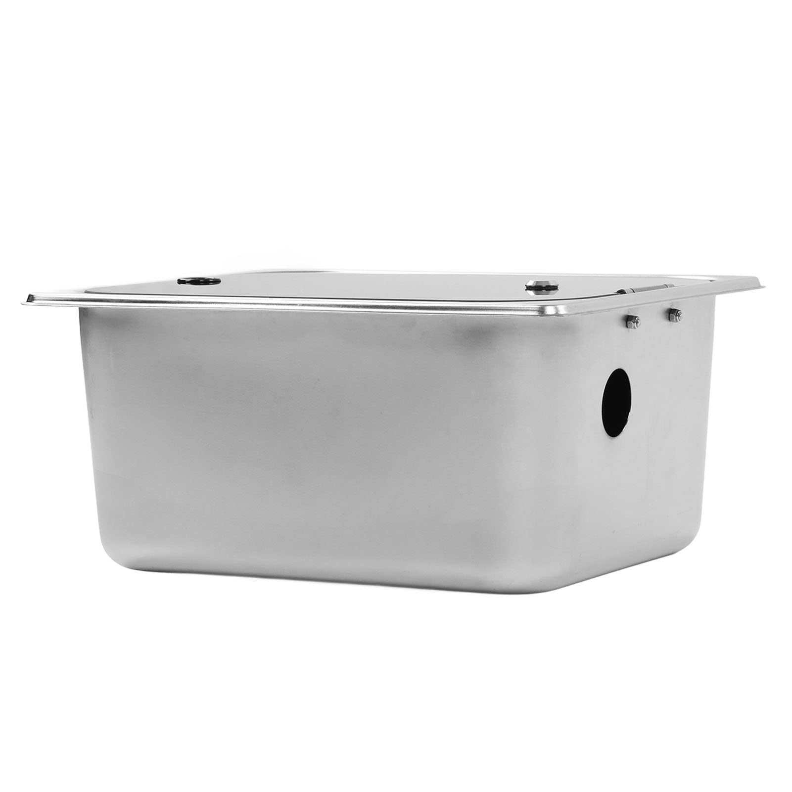 Drfeify Zlew Kuchenny do Samochodu Kempingowego, Zlewozmywak ze Stali Nierdzewnej 304 z pokrywą ze Szkła Hartowanego, Pojedyncza Komora 300 X 240 X 150 Mm, Odpływ 40 Mm, do Kuchni Kempingowej Van