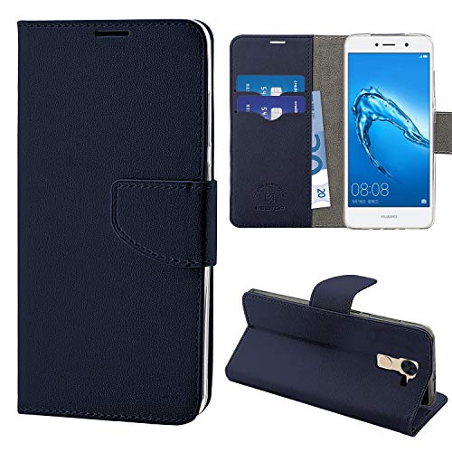 N NEWTOP Cover Compatibile per Huawei Nova Plus, HQ Lateral Custodia Libro Flip Chiusura Magnetica Portafoglio Simil Pelle Stand (Blu)