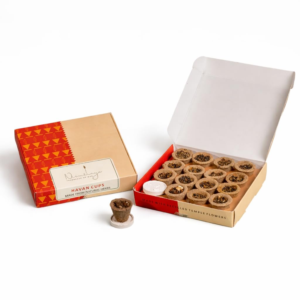 Organic Havan Cups | Dhoop Cups for Pooja | (Havan Cups) 15 Count (Natural Rose)