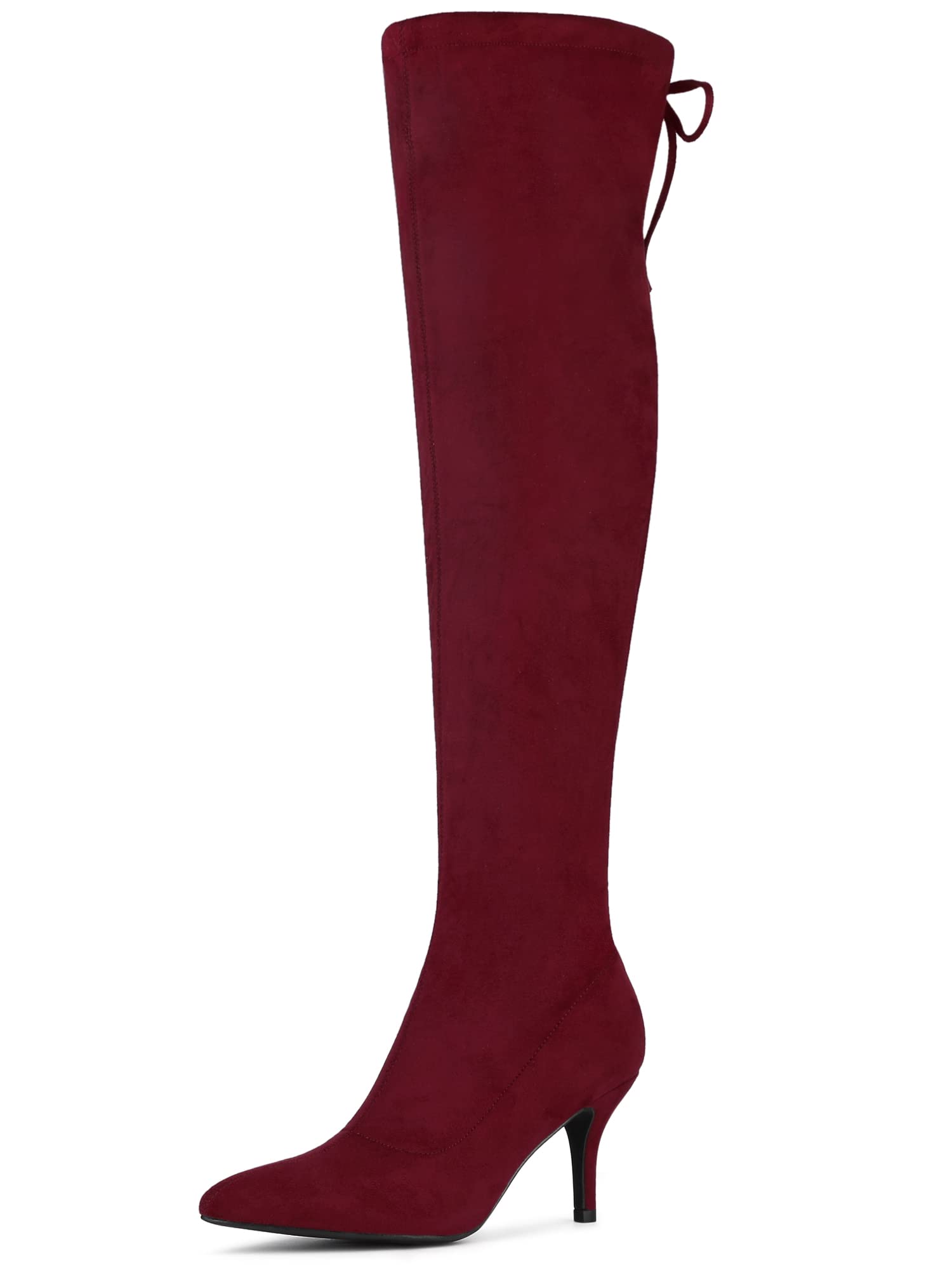 Allegra K Womens Round Toe Chunky Heel Over the Knee High Boots