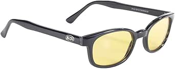 Pacific Coast KD's Biker Sunglasses - Black Frame With Yellow Lens Motorcycle Glasses