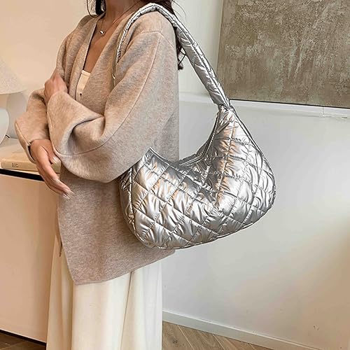 Bolso tipo tote acolchado grande para mujer miniatura 3