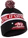 American Cities California Republic Bear Cuff Pom Pom Beanie Knit Hat Cap - Many Colors (One Size, Blck Red)