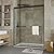 GarveeTech Semi-Frameless Sliding Shower Door,44-48" W x 72" H Double Sliding Shower Door, 5/16" (8mm) Thick SGCC Tempered Glass - Matte Black