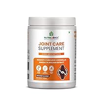 Nutralodge Joint Care Supplement with Rosehip, Curcumin, Boswellia, Omega-3 powder and Avocado Extract – Orange Flavour (Sugar Free), 250 g