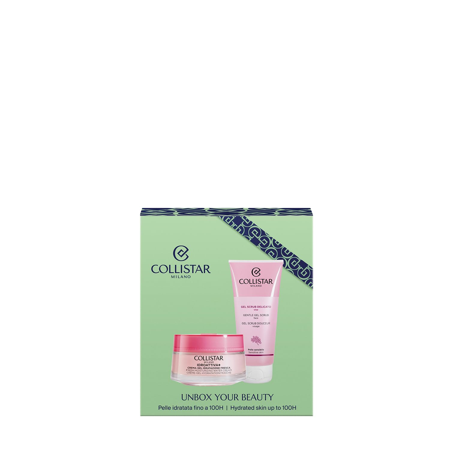 Collistar Cofanetto Regalo Donna Viso Idroattiva+ con Crema-Gel Idratazione Fresca 50ml + Gel Scrub Delicato Viso 100ml – Idratante, Esfoliante e Naturale