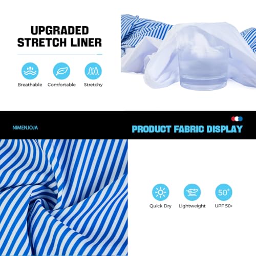 NIMENJOJA Mens 5" Swim Trunks with Compression Liner Stretch Board Shorts Quick Dry Zipper Pockets Beach Shorts4