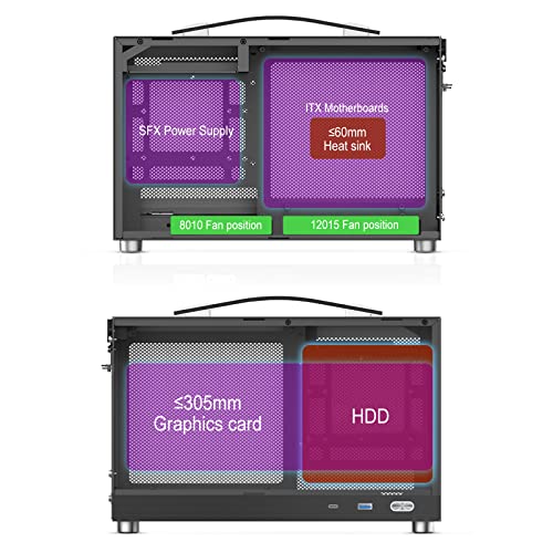 S300 - Mini-Itx Pc Gaming Case - Front I/O Usb 3.0 Type - C Port - Sfx Power Supply 100-130Mm - Cable Management System - Luminum Mini-Itx Motherboard Small Portable Pc Case-Black #TOP4