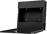 Vista 7 de Buzón de acero con bloqueo montado en la pared al aire libre en Valencia Carbon Black, Tamaño: 4.3"D x 14.3"W x 14.3"H, El modelo MD25N cuenta