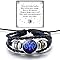 DIOWUS Pulseira espiritual de signos do zodíaco para mulheres e homens, 12 constelações de couro multicamadas feitas à mão pulseiras ajustáveis unissex que brilham no escuro joias do zodíaco presentes de aniversário meninos meninas, 7, Couro, Sem pedras preciosas