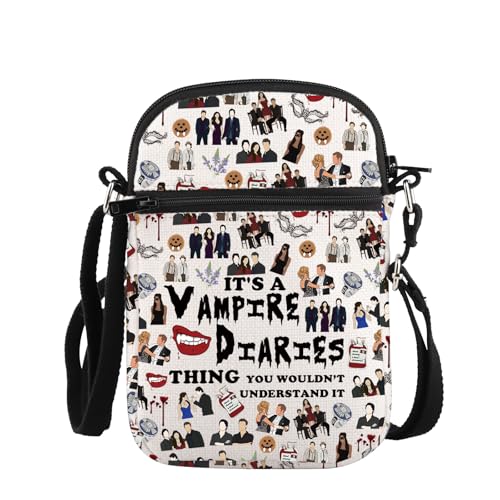Sac à bandoulière Vampire en toile imprimée besace série TV mystique PLITI