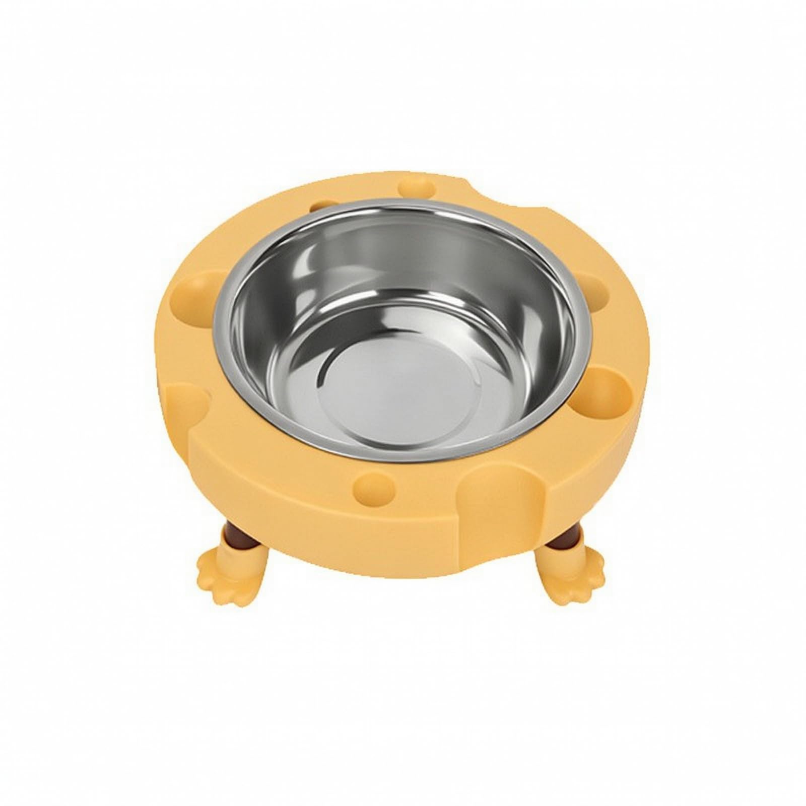 Comedero para Mascotas | Desmontable, Comedero con recipientes Acero Inoxidable, Plato, para Cocina, Perros, Naranja