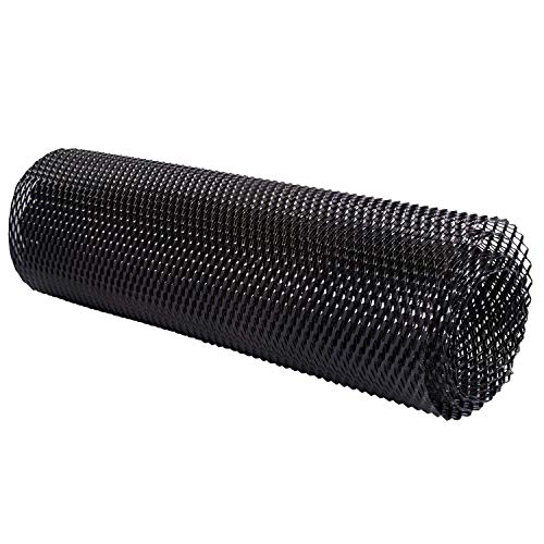 Image of AggAuto 47x16 inches Car Pickup Truck Grill Mesh Spoiler Bumper Vent Aluminum Alloy Automotive Grille Insert Air Intake Racing Rhombic Hole 6x12mm Black