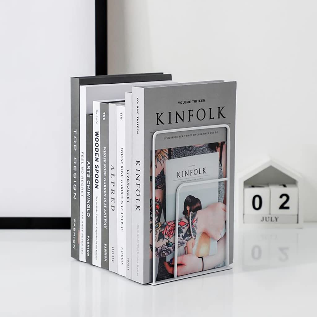 Buchstützen Strapazierfähige schwarze dekorative Buchstützen aus Metall, Metall-Buchstützen for Regalteiler, rutschfester Bücherregalhalter, Buchstütze, unterstützt Buchstopper for Bücherwürmer ( Colo