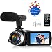 Produktbild Videokamera Camcorder Full HD 1080P Camcorder mit Mikrofon 16X Digital Zoom Vlogging Kamera für YouTube, 3.0"LCD 270 Grad Flip Screen mit 2 Batterien