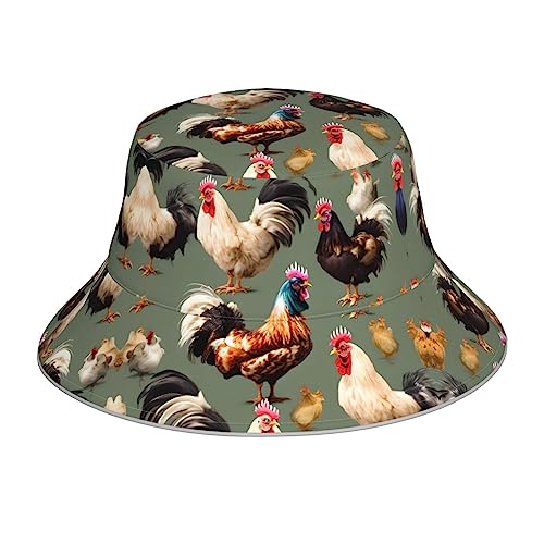 Chapeau bob imprimé poulet pour vos journées plage et voyages d'été