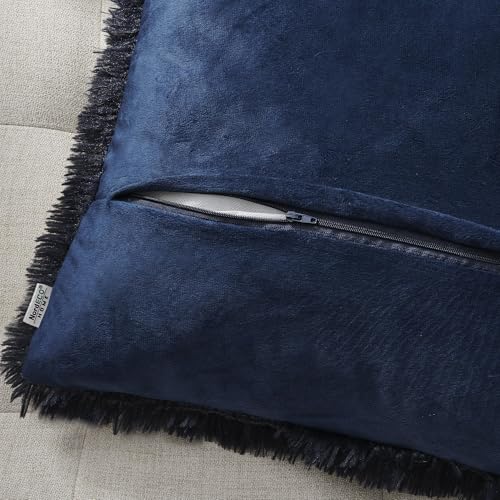 Image of Faux Fur Throw Pillow Covers for Couch Decorative Pillows 24x24 Inches