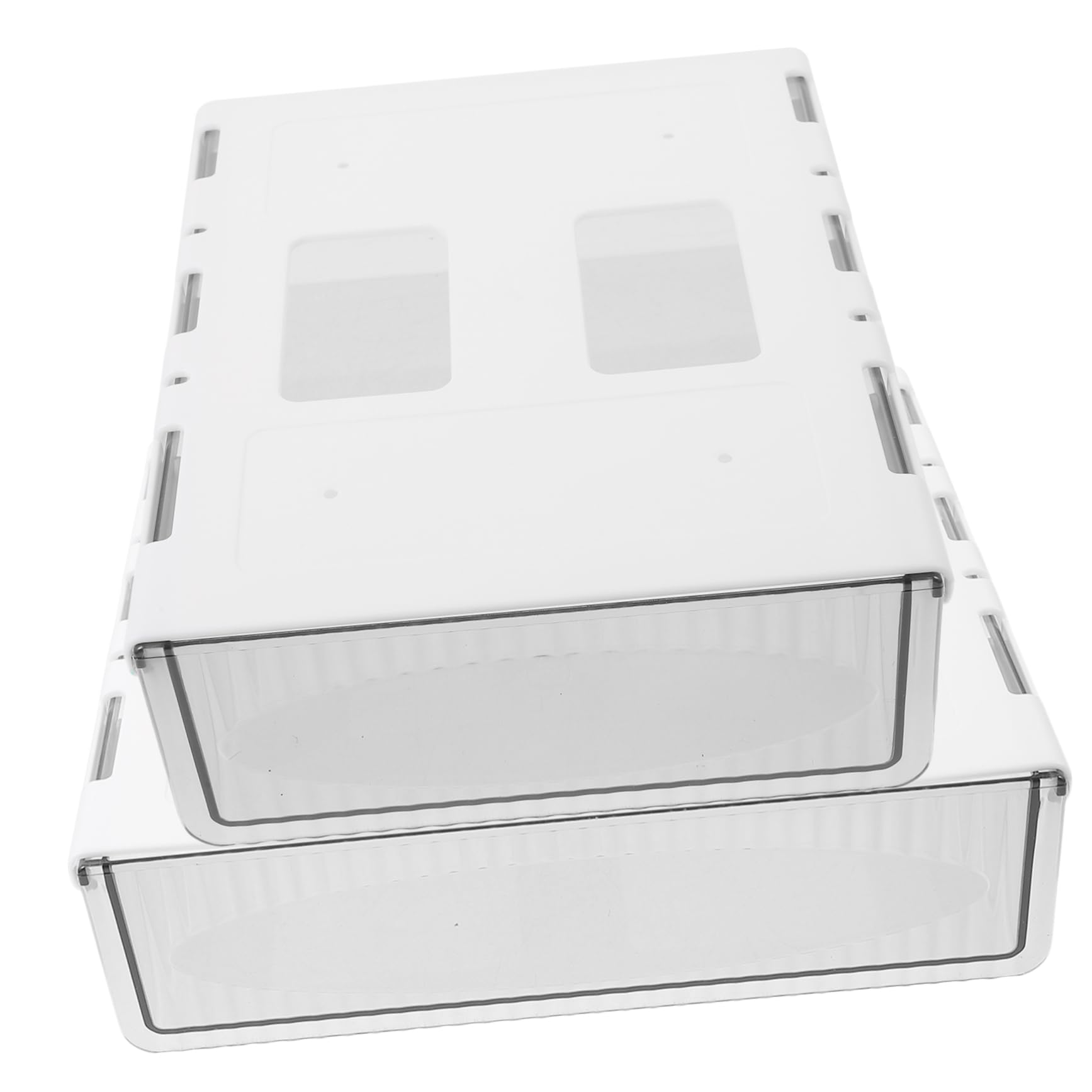 Ciieeo Organizer Sotto la Scrivania Cassetto Nascosto Bianco 2 Pezzi | Plastica Resistente All’usura, Grande Capacità per Accessori Ufficio, Uso in Soggiorno e Cassettiera