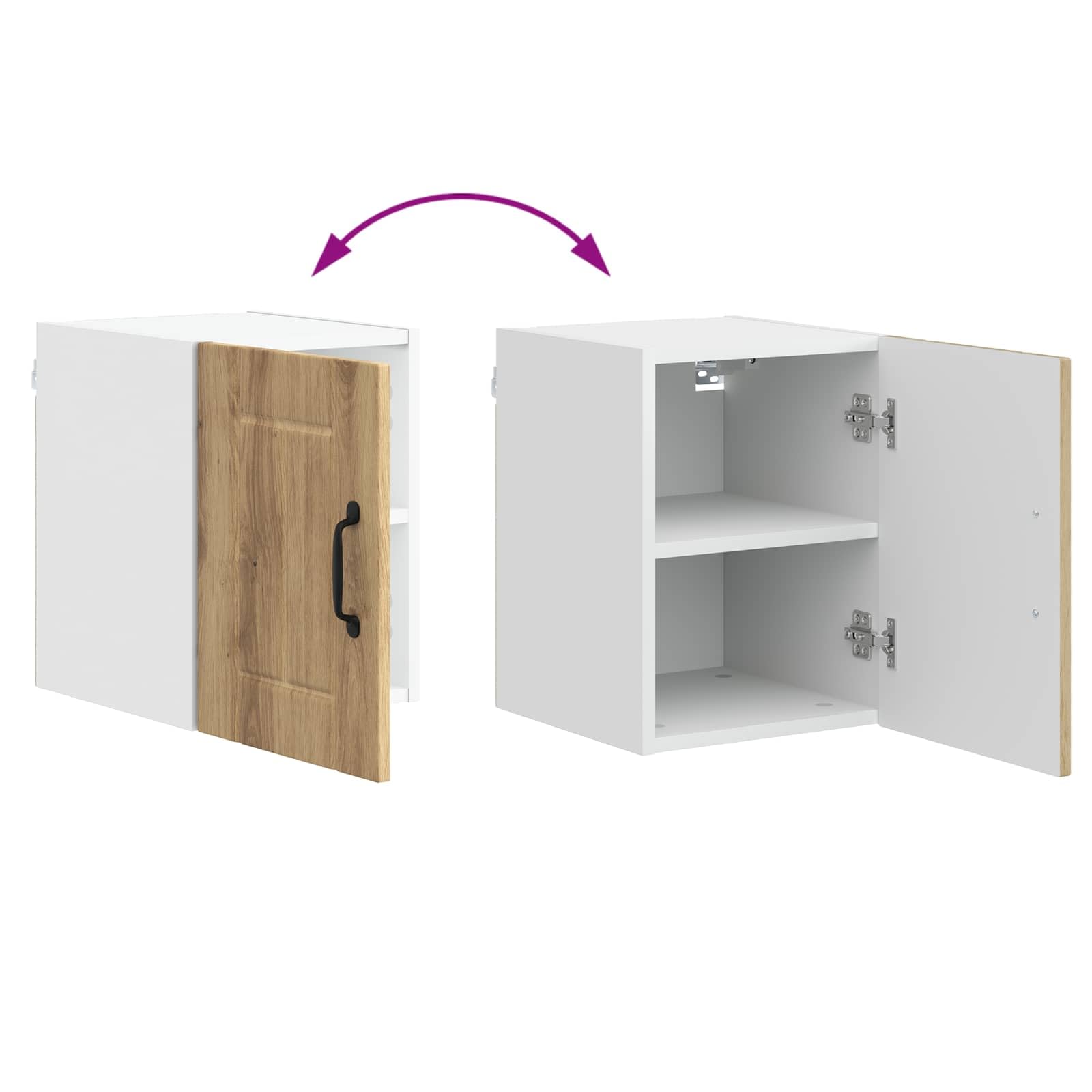 Lucca Artisan - Armadietto da parete in rovere Artisan, 30 x 31 x 40 cm, 1 anta, 2 ripiani, mobile da cucina versatile con spazio per sala da pranzo, dispensa e bar, durevole e facile da pulire