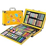 ESTUCHE DE TRANSPORTE: Mantenga sus materiales de arte organizados en casa, la escuela o en cualquier lugar en el robusto estuche de papel amarillo de dise?o Snap-fit. El mejor precio en 2017 por Cyber ??Monday.