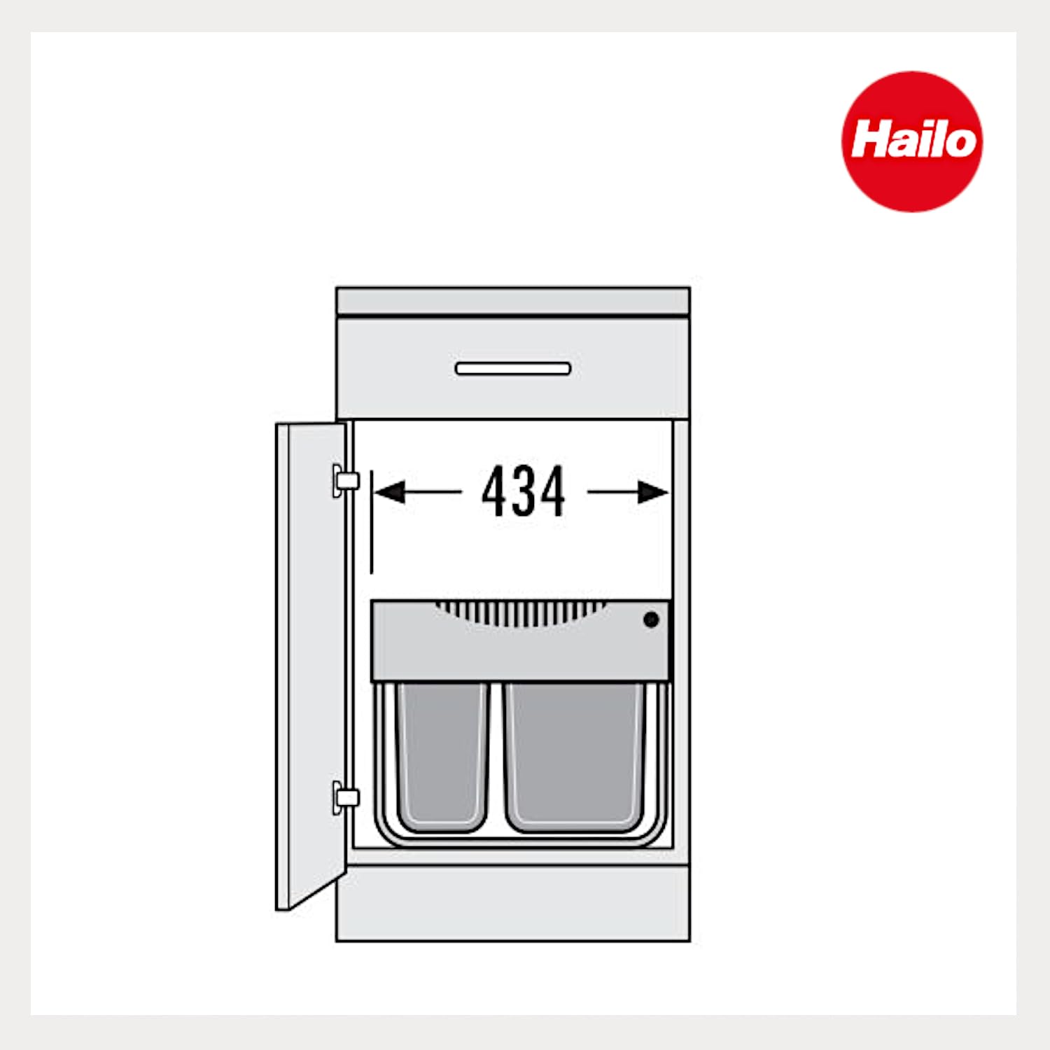 Hailo Abfallsammler 364473 TR Swing 50.3/29 Recogedor, Gris, 43.4 x 33.0 x 34.7 cm