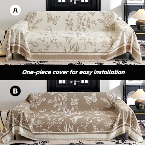 Housse de canapé réversible et lavable en chenille
