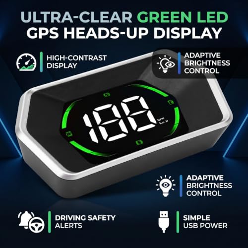 Velocímetro HUD para coche con alertas de seguridad vial 4