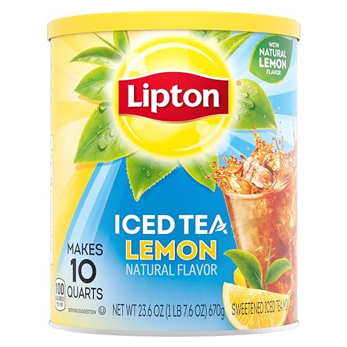 LIPTON ICED Tea Lemon FLAVOURED POUDRE Drink Mix fait 10 QUARTS TUB 751g