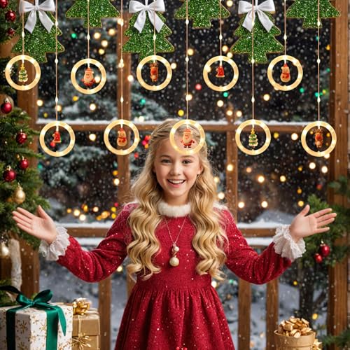 Lumières de Noël pour fenêtre extérieur intérieur et éclairage esthétique à intensité variable - 4