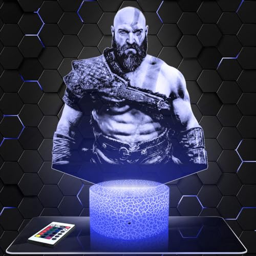 Lampephoto.fr - Lampada 3D Gow, Luce Notturna Tattile, Decorazione per Camera da Ragazzo Lampada 3D Gow oggetto Gaming Gamer Videogiochi Idea Regalo Decorazione Idea Regalo Originale