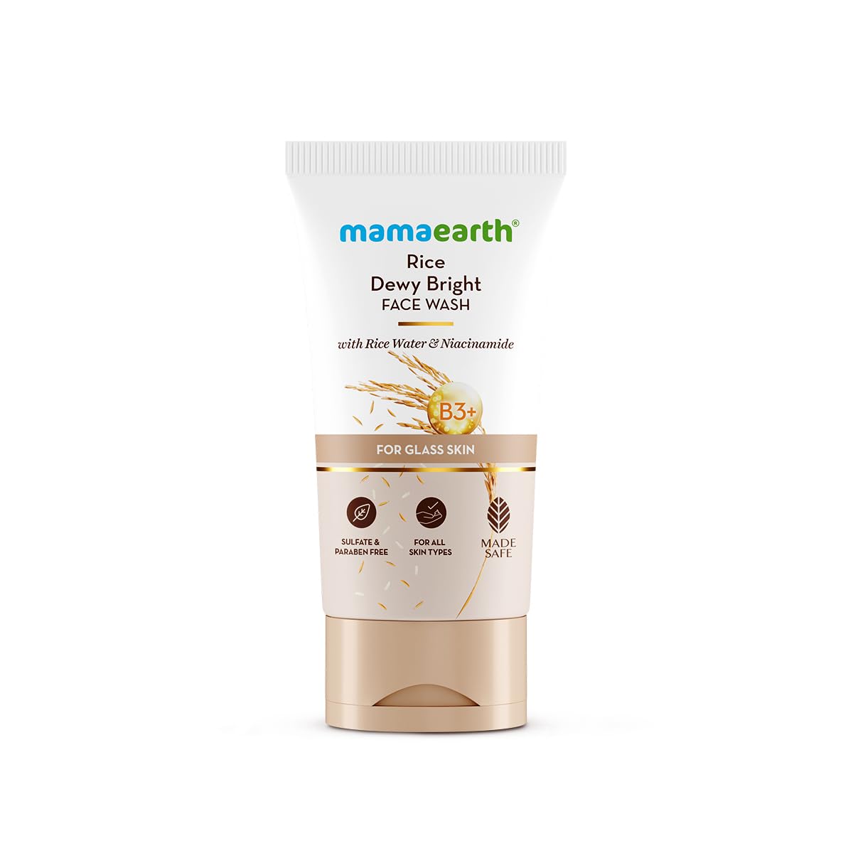 Mamaearth Rice Dewy Bright Face Wash With Rice Water & Niacinamide for Glass Skin | For Hydrated & Even skin Tone | Glowing & Brightening | Korean skin Care Product | For All skin Types | For Men & Women | 150 ml