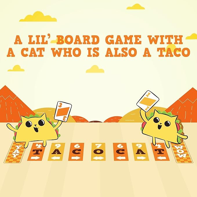 Image of Tacocat Spelled Backwards Board Game | Engaging 2-Player Board Game for Ages 7+ | Quick 15-Minute Playtime | Perfect for Family Game Nights, Couples, and Kids