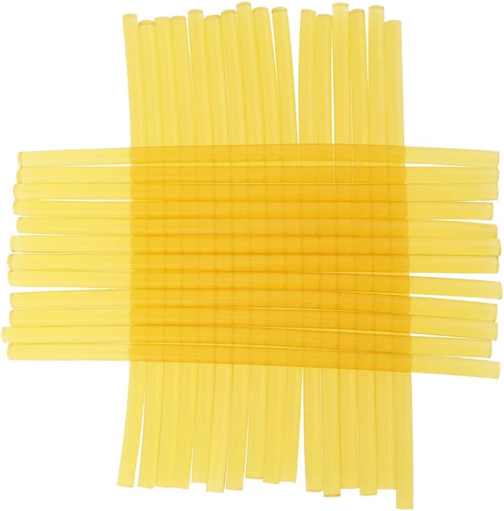 ZTBH Hot Melt Glue Sticks Hot-melt Gun Glue Sticks 100pcs/lot 7mmx200mm, Transparent Yellow Strong Viscose, for Hot-melt Glue Gun Melt Glue Stick